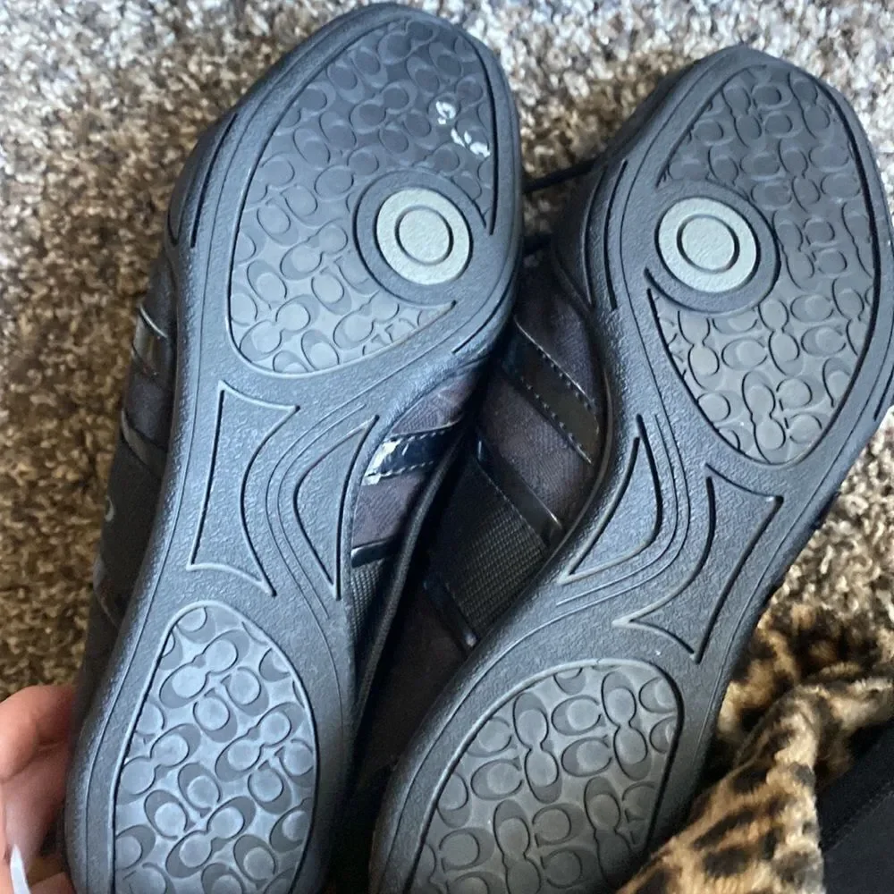 Coach Signature Logo Shoes Black Size 6